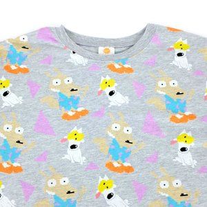 Nickelodeon Rockos Modern Life Graphic Tshirt LG Large Retro Y2K Cotton